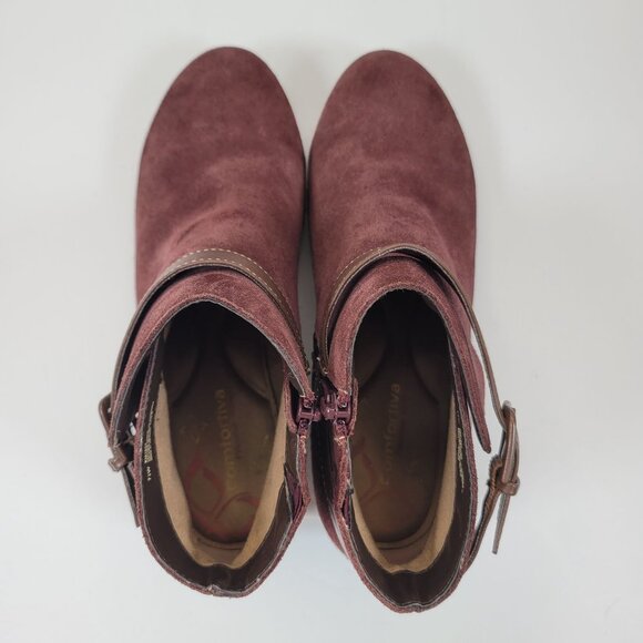 Comfortiva Women's Burgundy Ankle Zip Leather Boots 8351622 US Size 7.5W - Picture 5 of 8